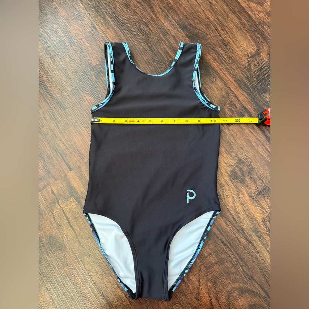 Plum Practicewear Leotard Geometric Black And Blue Size Child M Gymnastics - Picture 5 of 9